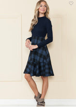 Load image into Gallery viewer, Plaid and Ribbed Top Dress