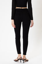 Load image into Gallery viewer, Black High Rise Hem Detail Ankle Skinny Jeans
