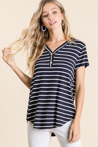 Navy/Ivory Stripped Tunic