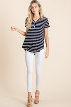 Load image into Gallery viewer, Navy/Ivory Stripped Tunic