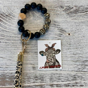 Silicone Bangle Keychain-Cow & Leopard