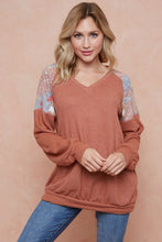 Load image into Gallery viewer, Samara Rust Top With Paisley Color Block