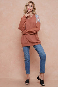 Samara Rust Top With Paisley Color Block