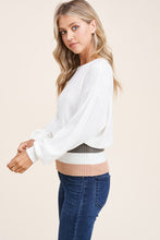 Load image into Gallery viewer, Waffle Knit Color Band Sweater