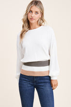 Load image into Gallery viewer, Waffle Knit Color Band Sweater