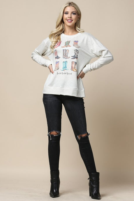 Wild Wild West Cowboy Boots Sweatshirt