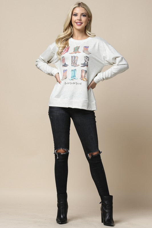 Wild Wild West Cowboy Boots Sweatshirt