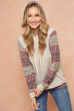 Load image into Gallery viewer, Hacci Brushed Knit Hoodie With Aztec Print