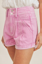 Load image into Gallery viewer, High Rise Acid Wash Denim Shorts (2 colors)