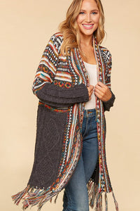 Aztec Fringe Cardigan