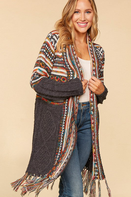 Aztec Fringe Cardigan