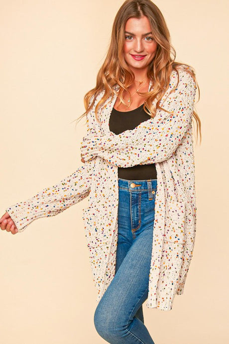 Multi Colored Popcorn Cardigan