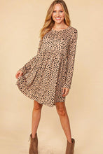 Load image into Gallery viewer, New! Leopard Babydoll Swing Dress