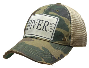 River Girl Distressed Trucker Cap