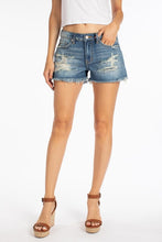 Load image into Gallery viewer, Mid Rise Distressed Denim Shorts