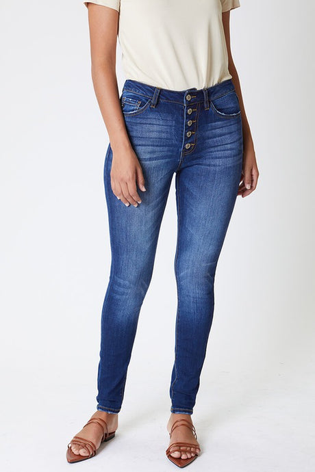 KanCan High Rise Curvy Fit Jeans- Medium Wash