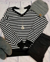 Load image into Gallery viewer, Silky Striped V-Neck Top (2 colors)