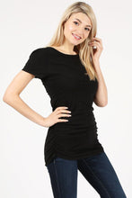 Load image into Gallery viewer, Side Shirring Short Sleeve T-Shirt (3 colors)