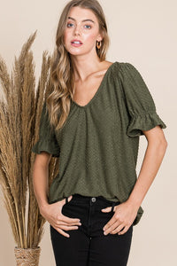 Dot Lace Short Sleeve Top