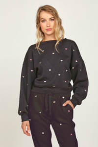 Multi Hearts Joggers Lounge set with Razer Back Tank