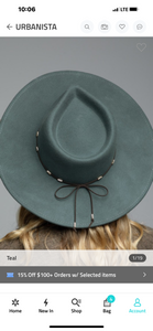 Panama Hat With Suede and Metal Hat Band