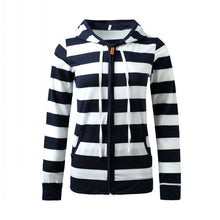 Load image into Gallery viewer, Wide Stripe Zip-Up Hoodie