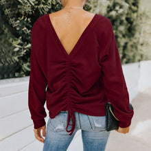 Load image into Gallery viewer, Solid Lux Back Cross V Sweater