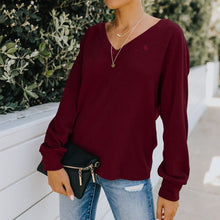 Load image into Gallery viewer, Solid Lux Back Cross V Sweater