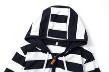 Load image into Gallery viewer, Wide Stripe Zip-Up Hoodie