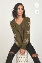 Load image into Gallery viewer, Vintage Khaki Stars Olive Sweater